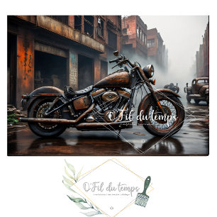 Papier Mousseline Rusty old motorbike post-apocallyptic Tissue paper