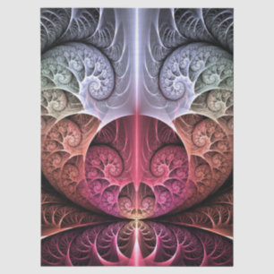Papier Mousseline Rythme cardiaque, art fractal surréaliste abstrait