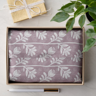 Papier Mousseline Rythme Fleurissant Silhouette Florale blanc & lava