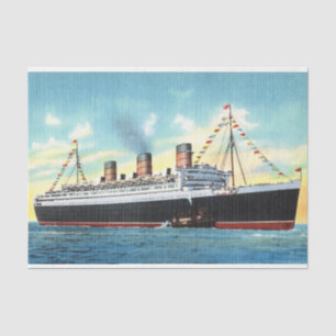 Papier Mousseline S. S. Queen Mary (1930-1945) Ocean Liner