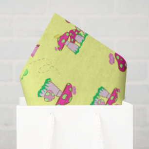 Papier Mousseline Sac Cadeau Paix Amour Champignons