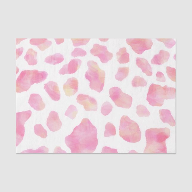Papier Mousseline SAFARI ROSE - Papier Tissu imprimé léopard rose (Recto)