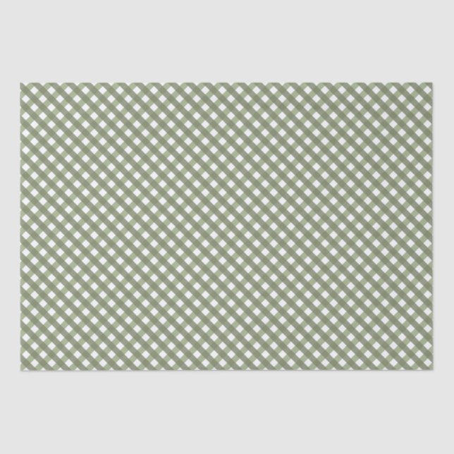 Papier Mousseline Sage Green En vichy Motif (Recto)