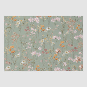 Papier Mousseline Sage Green Fleur sauvage Boho Bloom Garden Boho