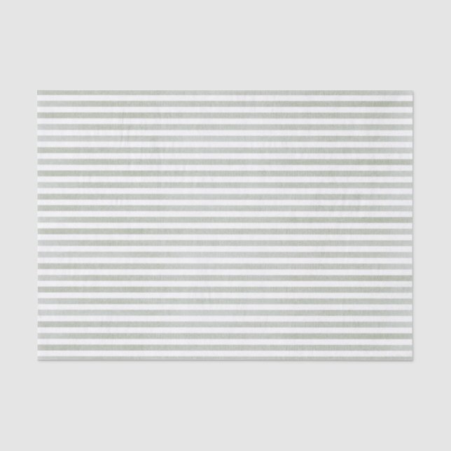 Papier Mousseline Sage Green Stripes (Recto)
