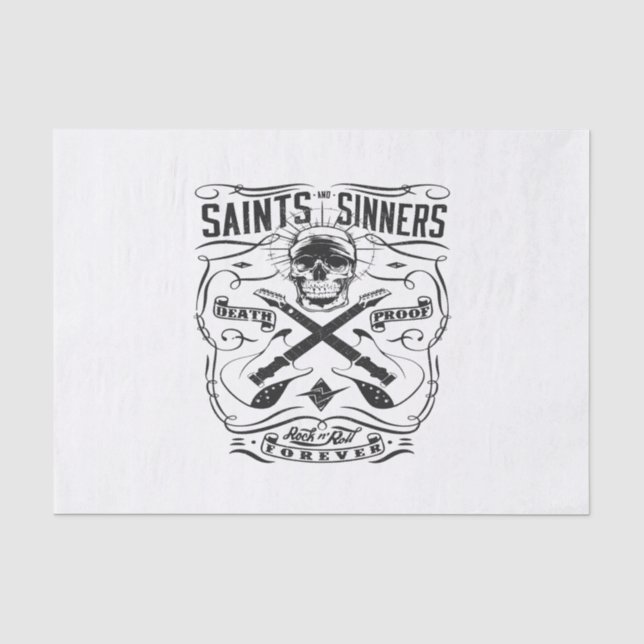 Papier Mousseline saint and seners rock n roll forever deatproof (Recto)