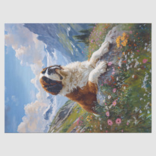 Papier Mousseline Saint Bernard Champ Fleur sauvage Pittoresque Déco