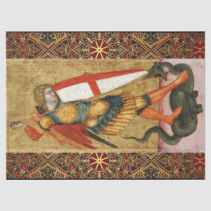 Papier Mousseline Saint Michael Archangel et Dragon Sienese