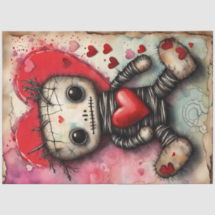 Papier Mousseline Saint Valentin Adorable Voodoo Doll Découpage