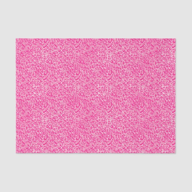 Papier Mousseline Saint-Valentin Empreinte de léopard rose (Recto)