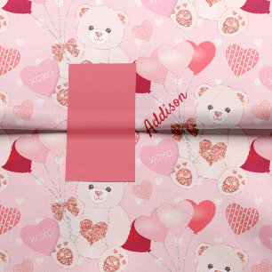 Papier Mousseline Saint Valentin Teddy Bear XOXO Motif de coeur