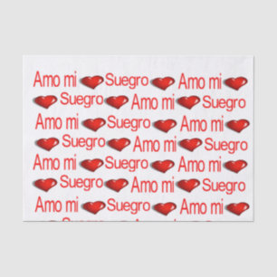 Papier Mousseline Saint Valentin Tissu Papier Amo mi Suegro Coeurs