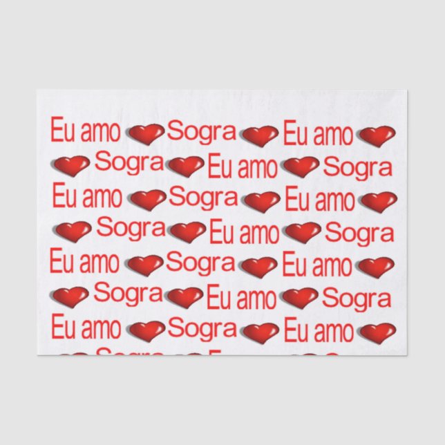 Papier Mousseline Saint Valentin Tissu Papier Love Sogra Coeurs roug (Recto)