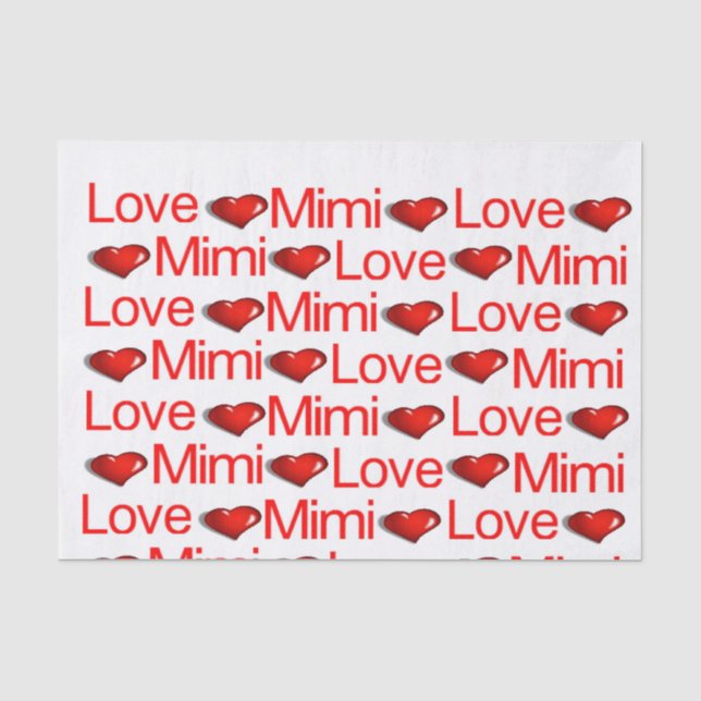 Papier Mousseline Saint Valentin Tissue Paper Love Mimi Red Hearts (Recto)