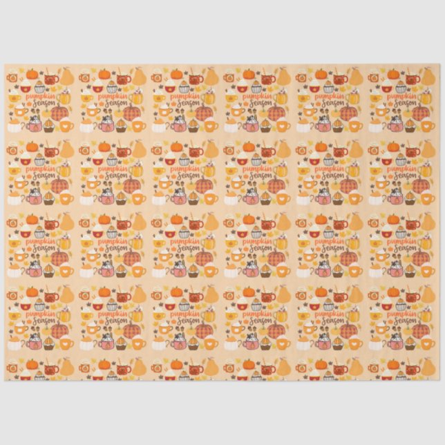 Papier Mousseline Saison Citrouille épicée (Recto)