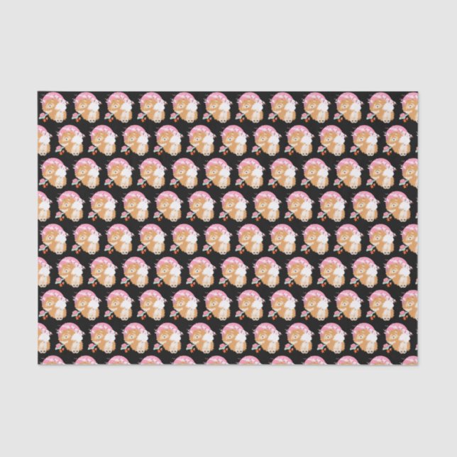 Papier Mousseline SAKURA - Chow - papier TISSU noir (Recto)