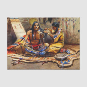 Papier Mousseline « Salon de beauté indien » par Charles M Russell