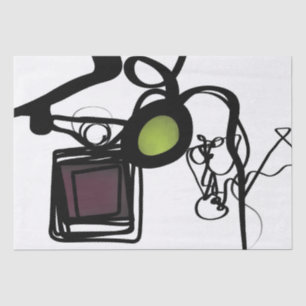 Papier Mousseline Salutations de Philydion : Abstrait noir & blanc