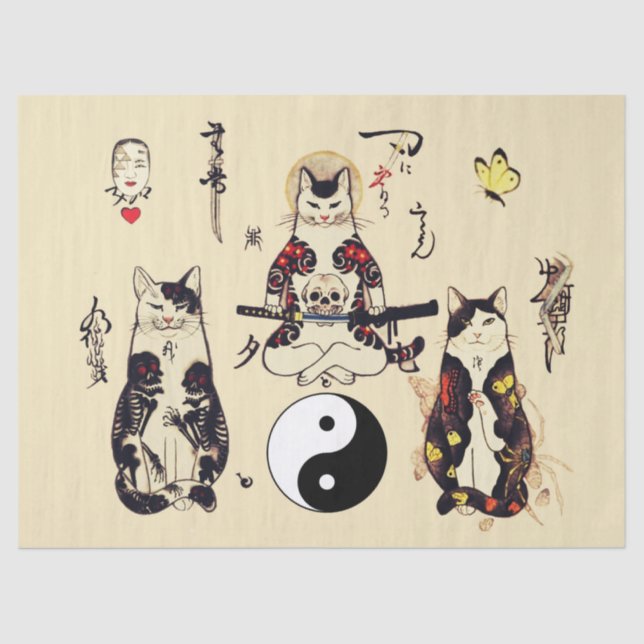 PAPIER MOUSSELINE SAMURAI CHAUSSURES EN SKULL, SKELETON, TATOS BOUTT (Recto)