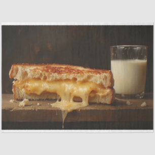 Papier Mousseline Sandwich au fromage grillé et découpage au lait