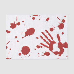 Papier Mousseline Sang trempé main sanglante Imprimer Halloween