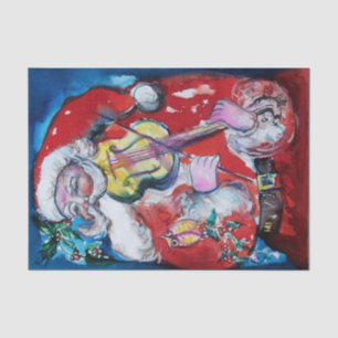 Papier Mousseline SANTA CLAUS AVEC VIOLIN / Noël musical