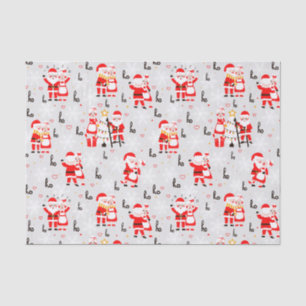 Papier Mousseline Santa Claus et Mme Claus Christmas Dance