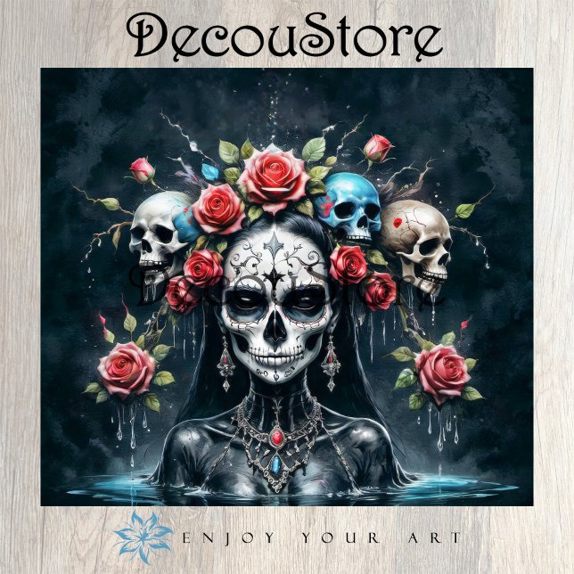 Papier Mousseline Santa Muerte Rising Decoupage (Créateur téléchargé)