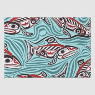 Papier Mousseline Saumon Haida Art Spirit Pacific Northwest Native
