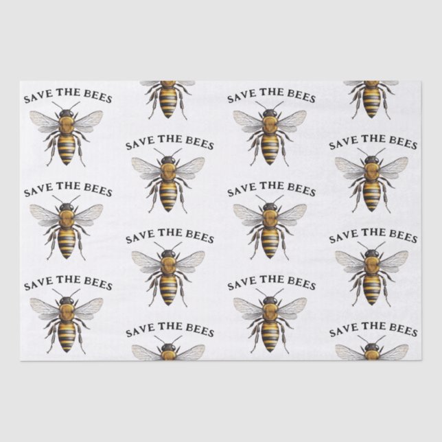 Papier Mousseline Sauvez les abeilles (Recto)