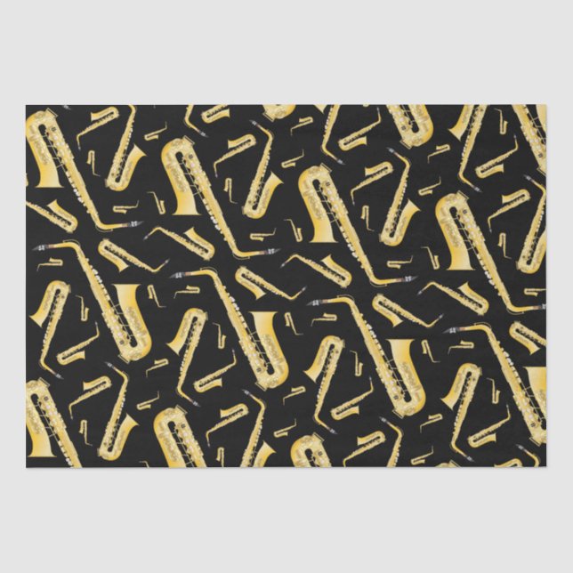 Papier Mousseline Saxophone Musicien Groupe Enseignant (Recto)