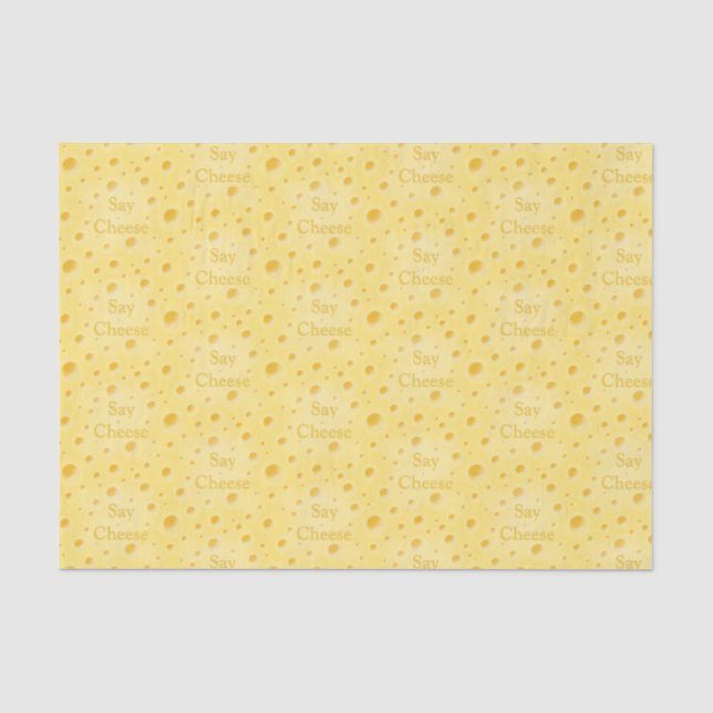 Papier Mousseline "Say Cheese" Fromage suisse Holey Personnalisable (Recto)