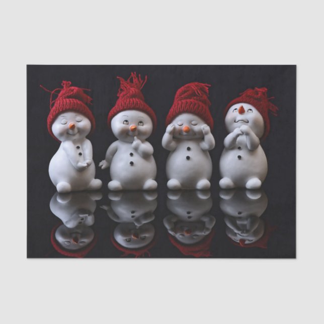 Papier Mousseline Scandaleusement mignon Snowmen (Recto)