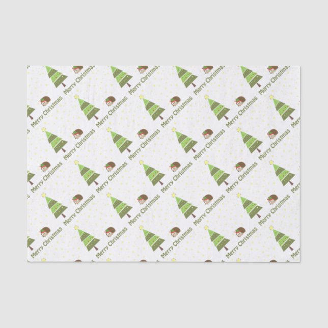 Papier Mousseline Scène de Noël de hérisson (Recto)