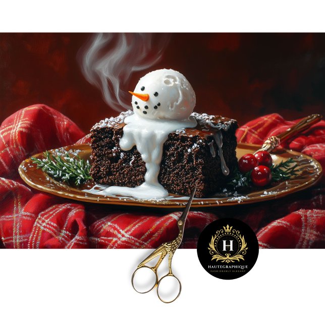 Papier Mousseline Scène de Noël Vintage Brownie Découpage (Créateur téléchargé)