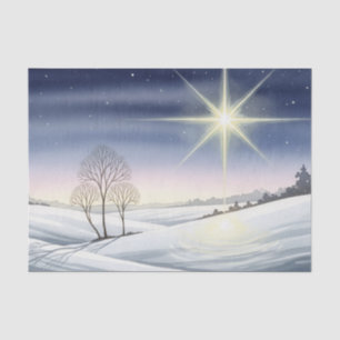 Papier Mousseline Scène sacrée de neige de Noël