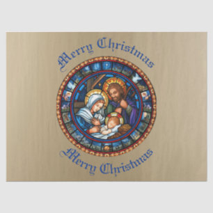 Papier Mousseline Scène traditionnelle de la Nativité de Noël