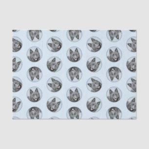 Papier Mousseline Schipperke Peinture Black Cute Original Chien Art