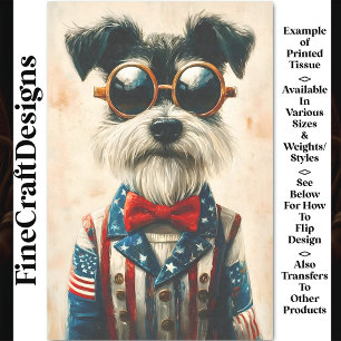 Papier Mousseline Schnauzer Chien, Veste de Style Américain CC9 Déco