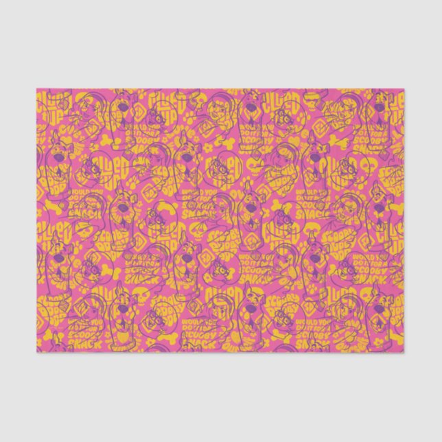 Papier Mousseline Scooby-Doo | Funky Flower Motif (Recto)