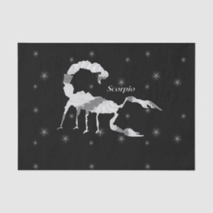Papier Mousseline Scorpio Zodiac Design noir