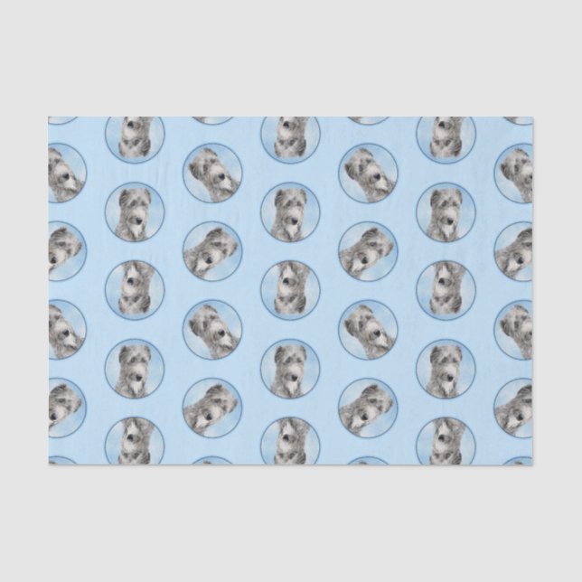 Papier Mousseline Scottish Deerhound Peinture Grey Original Chien Ar (Recto)