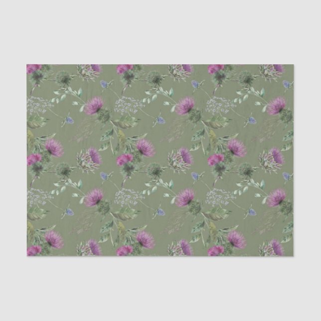 Papier Mousseline Scottish Floral et série Tartan Design 4 (Recto)