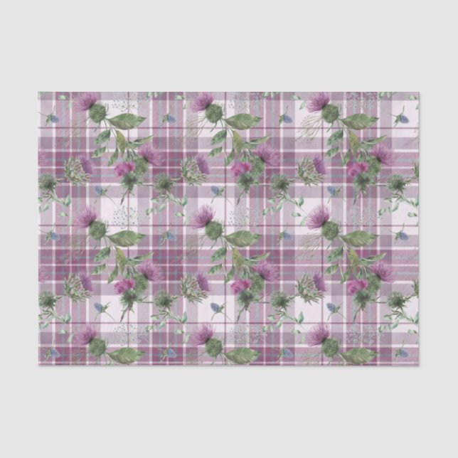 Papier Mousseline Scottish Floral et Tartan Series Design 14 (Recto)