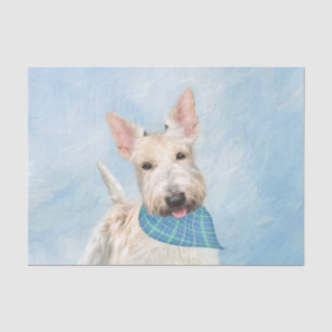 Papier Mousseline Scottish Terrier Wheaten Dog Painting Art original