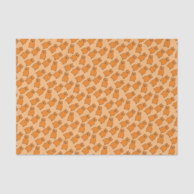 Papier Mousseline Scrapbooking et Découpage avec Chouettes d'octobre (Recto)