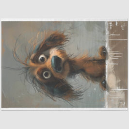 Papier Mousseline Scrappy Dachshund Dog Decoupage