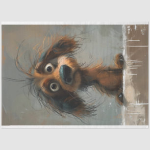 Papier Mousseline Scrappy Dachshund Dog Decoupage