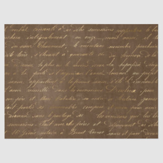 Papier Mousseline Script d'or sur le découpage Brown