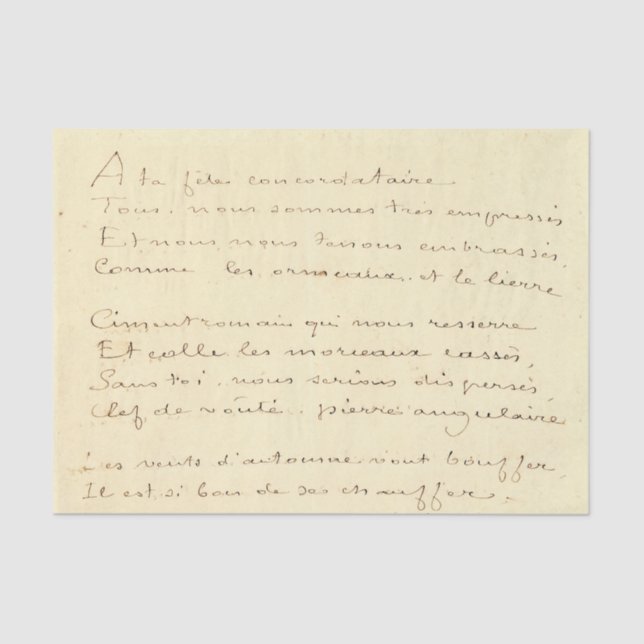 Papier Mousseline Script français manuscrit (Recto)